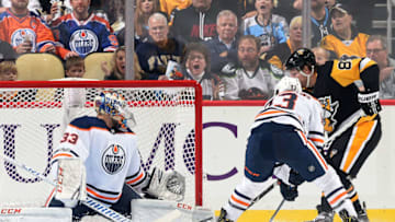 PITTSBURGH, PA - OCTOBER 24: Cam Talbot. (Photo by Joe Sargent/NHLI via Getty Images)