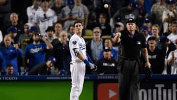 LOS ANGELES, CA - OCTOBER 26: Cody Bellinger #35 of the Los Angeles Dodgers reacts after striking out during the fifteenth inning against the Boston Red Sox in Game Three of the 2018 World Series at Dodger Stadium on October 26, 2018 in Los Angeles, California. (Photo by Kevork Djansezian/Getty Images)