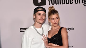 LOS ANGELES, CALIFORNIA - JANUARY 27: Justin Bieber and Hailey Bieber attend the premiere of YouTube Original's "Justin Bieber: Seasons" at the Regency Bruin Theatre on January 27, 2020 in Los Angeles, California. (Photo by Alberto E. Rodriguez/Getty Images)