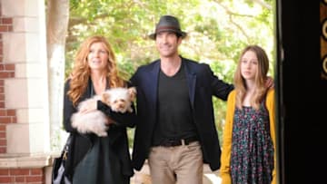 AMERICAN HORROR STORY: L-R: Connie Britton as Vivien Harmon, Dylan McDermott as Ben Harmon, Taissa Farmiga as Violet Harmon in AMERICAN HORROR STORY airing on FX. CR: Robert Zuckerman.