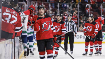 New Jersey Devils center Dawson Mercer (18): Vincent Carchietta-USA TODAY Sports