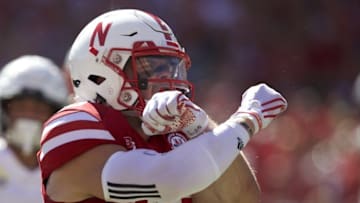Sep 17, 2016; Lincoln, NE, USA; Nebraska Cornhuskers safety Nate Gerry (25) celebrates after a tackle against the Oregon Ducks in the first quarter at Memorial Stadium. Mandatory Credit: Bruce Thorson-USA TODAY Sports