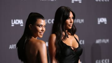 LOS ANGELES, CALIFORNIA - NOVEMBER 03: Kourtney Kardashian and Kim Kardashian attend the 2018 LACMA Art + Film Gala at LACMA on November 03, 2018 in Los Angeles, California. (Photo by Jesse Grant/Getty Images)