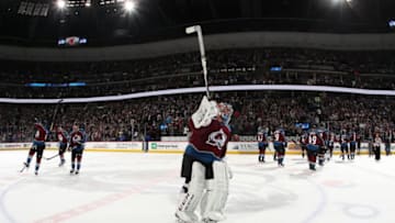 DENVER, CO - MARCH 24: Goaltender Semyon Varlamov