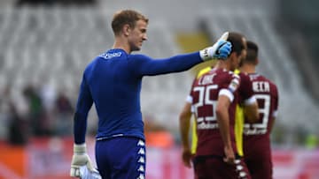 TURIN, ITALY - APRIL 15: Joe Hart of FC Torino salutes at the end of the Serie A match between FC Torino and FC Crotone at Stadio Olimpico di Torino on April 15, 2017 in Turin, Italy. (Photo by Valerio Pennicino/Getty Images)