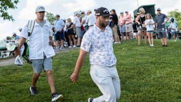 Jon Rahm walks to the 17th tee during the third round of the Memorial Tournament at Muirfield Village Golf Club in Dublin, Ohio on Saturday, June 5, 2021.The Memorial Tournament Pga Golf