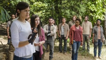Lauren Cohan as Maggie Greene, Katelyn Nacon as Enid - The Walking Dead _ Season 7, Episode 14 - Photo Credit: Gene Page/AMC
