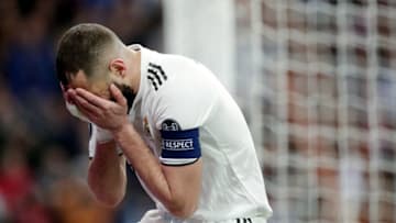 MADRID, SPAIN - MARCH 5: Karim Benzema of Real Madrid during the UEFA Champions League match between Real Madrid v Ajax at the Santiago Bernabeu on March 5, 2019 in Madrid Spain (Photo by David S. Bustamante/Soccrates/Getty Images)