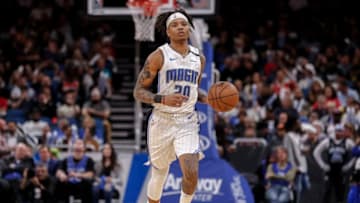 ORLANDO, FL - MARCH 2: Markelle Fultz #20 of the Orlando Magic brings the ball upcourt against the Portland Trail Blazers during the game at the Amway Center on March 2, 2020 in Orlando, Florida. The Trail Blazers defeated the Magic 130 to 107. NOTE TO USER: User expressly acknowledges and agrees that, by downloading and or using this photograph, User is consenting to the terms and conditions of the Getty Images License Agreement. (Photo by Don Juan Moore/Getty Images)