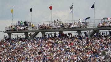 May 29, 2016; Indianapolis, IN, USA; Spectators fill the grandstands during the 100th running of the Indianapolis 500 at Indianapolis Motor Speedway. Mandatory Credit: Michael Madrid-USA TODAY Sports