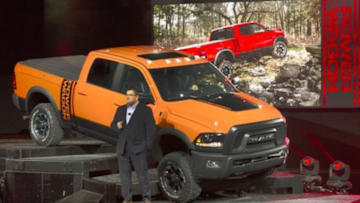 Chicago Ð February 11, 2016, Bob Hegbloom, Head of Ram Truck Brand, FCA North America, unveiled the 2017 Ram Power Wagon at the Chicago Auto Show. The ultimate off-road truck, 2017 Ram Power Wagon features a number of off-road specific enhancements, including: a unique suspension creating 14 inches of ground clearance and more than two inches of lift; a best-in-class 410 horsepower, 6.4-liter HEMI¨ V-8 engine; locking differentials; a12,000-lb. electric winch; unique 17-inch wheels, and 33-inch Goodyear Wrangler DuraTrac tires. For more information contact David Elshoff at 248-512-2690 or Nick Cappa at 248-512-4266.