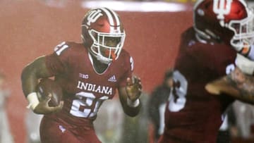 BLOOMINGTON, IN - SEPTEMBER 08: Running back Stevie Scott #21 of the Indiana Hoosiers runs with the ball during the third quarter of the game against the Virginia Cavaliers at Memorial Stadium on September 8, 2018 in Bloomington, Indiana. (Photo by Bobby Ellis/Getty Images)