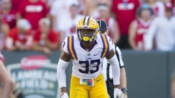 Sep 3, 2016; Green Bay, WI, USA; LSU Tigers safety Jamal Adams (33) during the Lambeau Field College Classic against the Wisconsin Badgers at Lambeau Field. Wisconsin won 16-14. Mandatory Credit: Jeff Hanisch-USA TODAY Sports