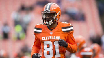 Oct 30, 2016; Cleveland, OH, USA; Cleveland Browns wide receiver Rashard Higgins (81) warms up before a game against the New York Jets at FirstEnergy Stadium. Mandatory Credit: Scott R. Galvin-USA TODAY Sports