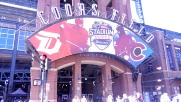 The main entrance to Coors Field before the Alumni Game. Photo credit: Nadia Archuleta