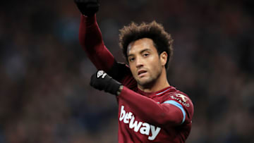 LONDON, ENGLAND - NOVEMBER 03: Felipe Anderson of West Ham United celebrates after scoring his team's third goal during the Premier League match between West Ham United and Burnley FC at London Stadium on November 3, 2018 in London, United Kingdom. (Photo by Marc Atkins/Getty Images)