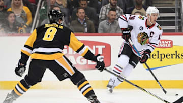 Brian Dumoulin #8 of the Pittsburgh Penguins. (Photo by Justin Berl/Getty Images)