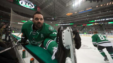 Mar 11, 2016; Dallas, TX, USA; Dallas Stars center Vernon Fiddler (38) skates in warm-ups prior to the game against the Chicago Blackhawks at American Airlines Center. Mandatory Credit: Jerome Miron-USA TODAY Sports