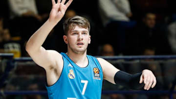 BELGRADE, SERBIA - MARCH 30: Luka Doncic of Real Madrid reacts during the 2017/2018 Turkish Airlines EuroLeague Regular Season game between Crvena Zvezda mts Belgrade and Real Madrid at Aleksandar Nikolic Hall on March 30, 2018 in Belgrade, Serbia. (Photo by Srdjan Stevanovic/Getty Images)