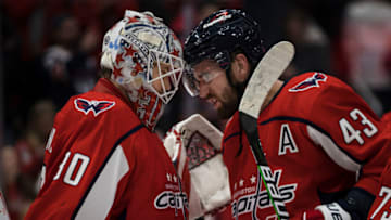 Ilya Samsonov, Tom Wilson, Washington Capitals (Photo by Scott Taetsch/Getty Images)