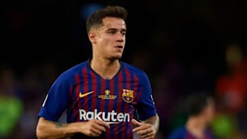 SEVILLE, SPAIN - MAY 25: Philippe Coutinho of FC Barcelona looks on during the Spanish Copa del Rey Final match between Barcelona and Valencia at Estadio Benito Villamarin on May 25, 2019 in Seville, Spain. (Photo by Quality Sport Images/Getty Images)