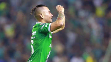 LEON, MEXICO - FEBRUARY 18: Jean Meneses of Leon celebrates after scoring the first goal of his team during the round of 16 match between Leon and LAFC as part of the CONCACAF Champions League 2020 at Leon Stadium on February 18, 2020 in Leon, Mexico. (Photo by Cesar Gomez/Jam Media/Getty Images)