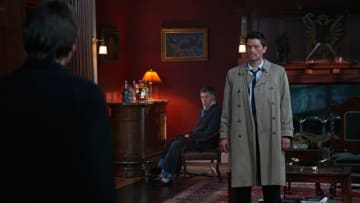 "Meet the New Boss" - (L-R): Julian Richings as Death (back to camera) and Misha Collins as Castiel in SUPERNATURAL on The CW.Photo: Jack Rowand/The CW©2011 The CW Network, LLC. All Rights Reserved.
