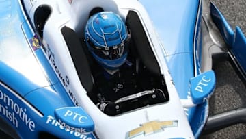 Simon Pagenaud waits to qualify the No. 22 Team Penske Chevrolet for the Honda Indy 200 at Mid-Ohio. Photo Credit: Bret Kelley/Courtesy of IndyCar