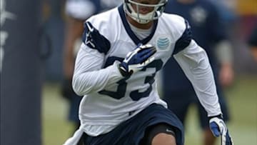 Jul 21, 2013; Oxnard, CA, USA; Dallas Cowboys receiver Terrance Williams (83) participates in special teams drills at training camp at the River Ridge Fields. Mandatory Credit: Kirby Lee-USA TODAY Sports