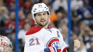Apr 18, 2014; Tampa, FL, USA; Montreal Canadiens right wing Brian Gionta. Mandatory Credit: Kim Klement-USA TODAY Sports