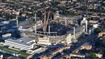 LONDON, ENGLAND - JULY 12: An aerial view of the White Hart Lane stadium as construction work continues on July 12, 2017 in London, England. (Photo by Dan Mullan/Getty Images)