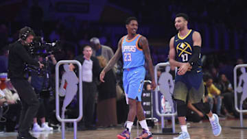 LOS ANGELES, CA - FEBRUARY 17: Lou Williams #23 of the Los Angeles Clippers and Jamal Murray #27 of the Denver Nuggets compete in the 2018 Taco Bell Skills Challenge at Staples Center on February 17, 2018 in Los Angeles, California. (Photo by Kevork Djansezian/Getty Images)