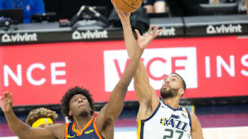 Utah Jazz center Rudy Gobert vs James Wiseman (Russell Isabella-USA TODAY Sports)