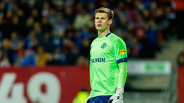 NUREMBERG, GERMANY - APRIL 12: Goalkeeper Alexander Nuebel of FC Schalke 04 looks on during the Bundesliga match between 1. FC Nuernberg and FC Schalke 04 at Max Morlock Stadion on April 12, 2019 in Nuremberg, Germany. (Photo by TF-Images/Getty Images)