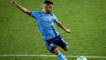 New York City FC, Maximiliano Moralez #10 (Photo by Ira L. Black - Corbis/Getty Images)
