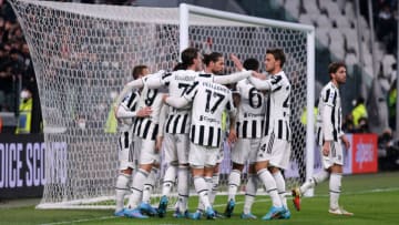 ALLIANZ STADIUM, TORINO, ITALY - 2022/03/06: Alvaro Morata of Juventus Fc celebrates after scoring a goal with team mates during the Serie A match between Juventus Fc and Spezia Calcio. Juventus Fc wins 1-0 over Spezia Calcio. (Photo by Marco Canoniero/LightRocket via Getty Images)