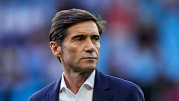 VIGO, SPAIN - AUGUST 24: Marcelino Garcia Toral the manager of Valencia CF looks on prior to the Liga match between RC Celta de Vigo and Valencia CF at Abanca-Balaidos on August 24, 2019 in Vigo, Spain. (Photo by Quality Sport Images/Getty Images)