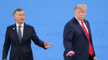 BUENOS AIRES, ARGENTINA - NOVEMBER 30: U.S. President Donald Trump upon his arrival on the opening day of Argentina G20 Leaders' Summit 2018 at Costa Salguero on November 30, 2018 in Buenos Aires, Argentina. (Photo by Daniel Jayo/Getty Images)