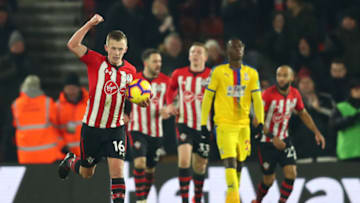 SOUTHAMPTON, ENGLAND - JANUARY 30: James Ward-Prowse of Southampton celebrates after scoring his team's first goal during the Premier League match between Southampton FC and Crystal Palace at St Mary's Stadium on January 30, 2019 in Southampton, United Kingdom. (Photo by Dan Istitene/Getty Images)