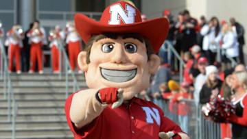 LINCOLN, NE - NOVEMBER 04: The mascot of the Nebraska Cornhuskers performs as the team arrives for the game against the Northwestern Wildcats at Memorial Stadium on November 4, 2017 in Lincoln, Nebraska. (Photo by Steven Branscombe/Getty Images)