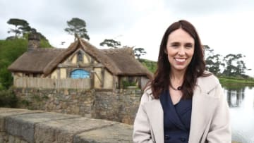 MATAMATA, NEW ZEALAND - OCTOBER 04: New Zealand Prime Minister Jacinda Ardern tours Hobbiton on October 4, 2018 in Matamata, New Zealand. The Prime Minister has announced funding to support the Matamata-Piako District develop opportunities in tourism and infrastructure with an initial investment of up to $1.7 million from the Provincial Growth Fund. The visit comes following the Prime Minister's appearance on US TV Show the Late Show with Stephen Colbert, where Jacinda Ardern revealed she had auditioned for a role in The Hobbit and Lord of The Rings films. (Photo by Hannah Peters/Getty Images,)