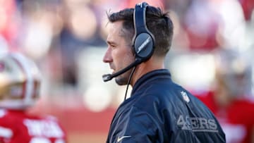 SANTA CLARA, CA - DECEMBER 17: Head coach Kyle Shanahan of the San Francisco 49ers look on from the sidelines during the second quarter against the Tennessee Titans at Levi's Stadium on December 17, 2017 in Santa Clara, California. (Photo by Jason O. Watson/Getty Images)