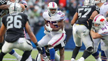 ORCHARD PARK, NY - OCTOBER 29: LeSean McCoy #25 of the Buffalo Bills runs the ball during the third quarter of an NFL game against the Oakland Raiders on October 29, 2017 at New Era Field in Orchard Park, New York. (Photo by Brett Carlsen/Getty Images)