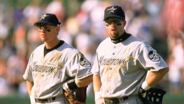 Former Houston Astros Craig Biggio and Jeff Bagwell (Photo by SPX/Ron Vesely Photography via Getty Images)