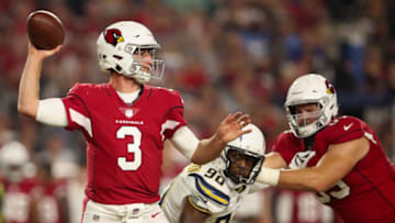 GLENDALE, AZ - AUGUST 11: Quarterback Josh Rosen #3 of the Arizona Cardinals throws a pass during the first half of the preseason NFL game against the Los Angeles Chargers at University of Phoenix Stadium on August 11, 2018 in Glendale, Arizona. (Photo by Christian Petersen/Getty Images)