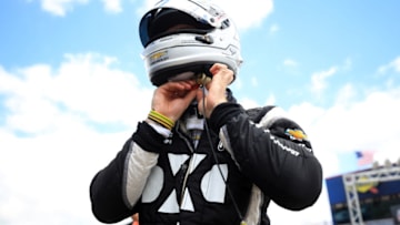 FORT WORTH, TEXAS - JUNE 07: Simon Pagenaud of France, driver of the #22 DXC Technology Team Penske Chevrolet, prepares to drive during practice for the NTT IndyCar Series - DXC Technology 600 at Texas Motor Speedway on June 07, 2019 in Fort Worth, Texas. (Photo by Chris Graythen/Getty Images)