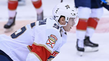 TORONTO, ON - DECEMBER 20: Florida Panthers Center Henrik Borgstrom (95) in warmups prior to the regular season NHL game between the Florida Panthers and Toronto Maple Leafs on December 20, 2018 at Scotiabank Arena in Toronto, ON. (Photo by Gerry Angus/Icon Sportswire via Getty Images)