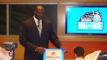Shaquille O'Neal was inducted into the Orlando Magic Hall of Fame on Friday, March 27, 2015. Photo by Philip Rossman-Reich, Orlando Magic Daily