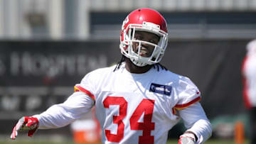 KANSAS CITY, MO - MAY 07: Defensive back Leon McQuay III (34) during the Chiefs Rookie Camp on May 7, 2017 at One Arrowhead Drive in Kansas City, MO. (Photo by Scott Winters/Icon Sportswire via Getty Images)