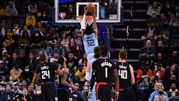 Ja Morant and the Grizzlies look to extend their winning streak to four games when they take on the Detroit Pistons today at 7:00 PM EST (Photo by Justin Ford/Getty Images)